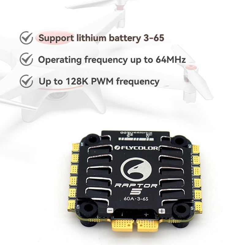 FLYCOLOR Raptor5 60A 4in1 ESC G071 PWM 3-6S ESC for FPV Drone Freestyle Flight Controller Stack DIY Parts