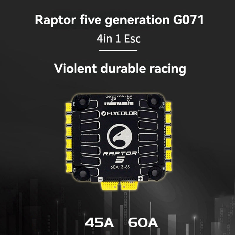 FLYCOLOR Raptor5 60A 4in1 ESC G071 PWM 3-6S ESC for FPV Drone Freestyle Flight Controller Stack DIY Parts