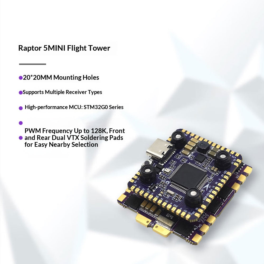 FLYCOLOR Raptor 5 Flying mini 60A Tower Flytower for Remote Control FPV Racing Drone Quadcopter