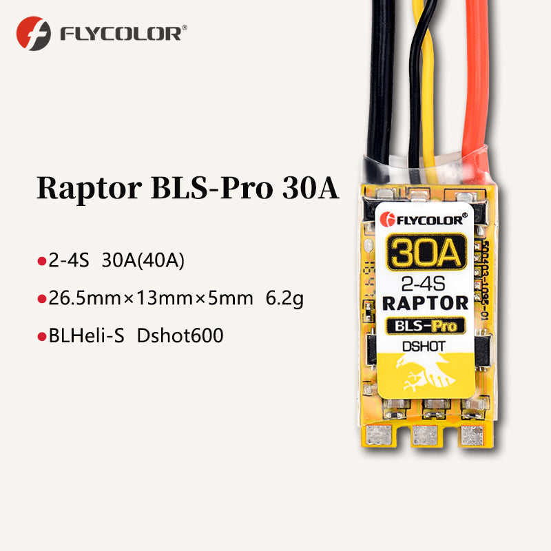 Flycolor Raptor BLS Pro BLHeli-S 30A Plastic Brushless ESC DSHOT 2-4S for FPV Racing Drone RC Multicopter