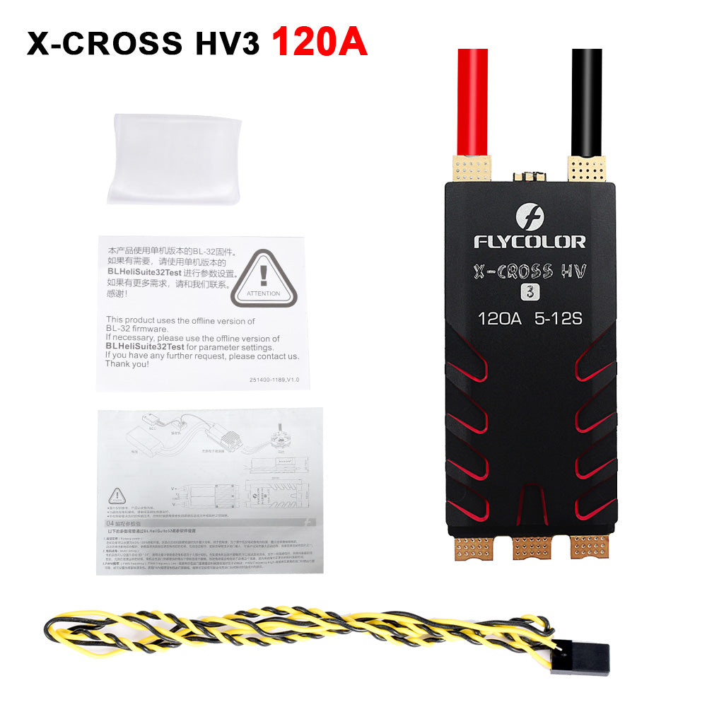 FLYCOLOR X-CROSS HV3 120A/160A ESC 5-12S BLHeli-32 Dshot Proshot 64MHz 32-Bit Speed Controller for RC FPV Racing Drone