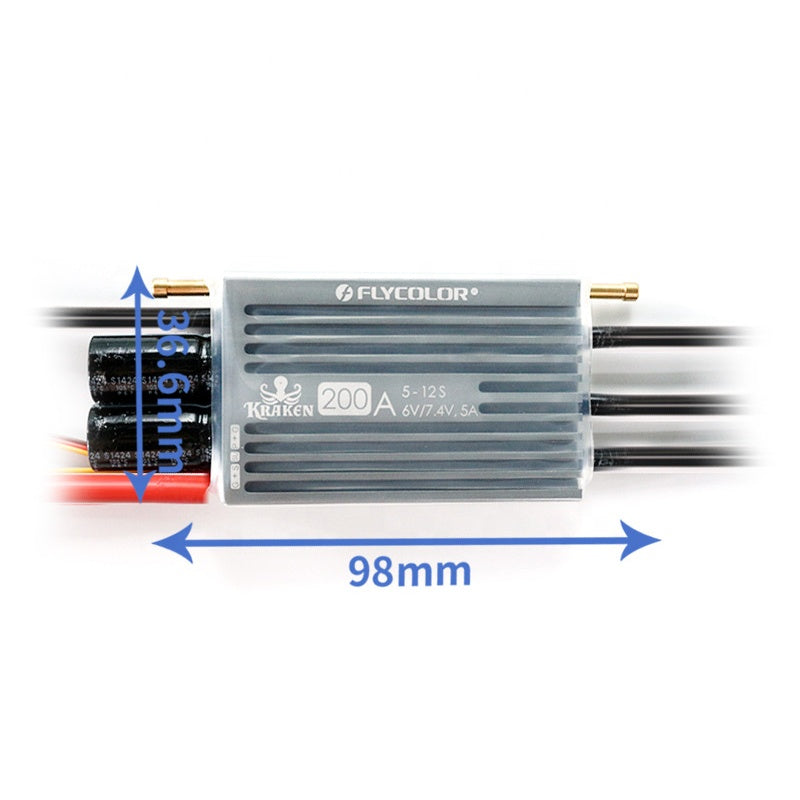FLYCOLOR KRAKEN High Voltage 5-12S Lipo Waterproof Brushless ESC 120A 160A 200A Speed Controller for RC Boat