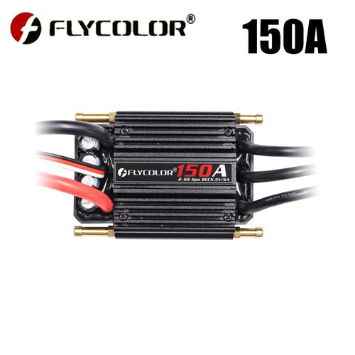 Flycolor 120A/150A brushless ESC, supports 2-6S lithium batteries, built-in BEC 5.5V/5A, suitable for remote-controlled boats.