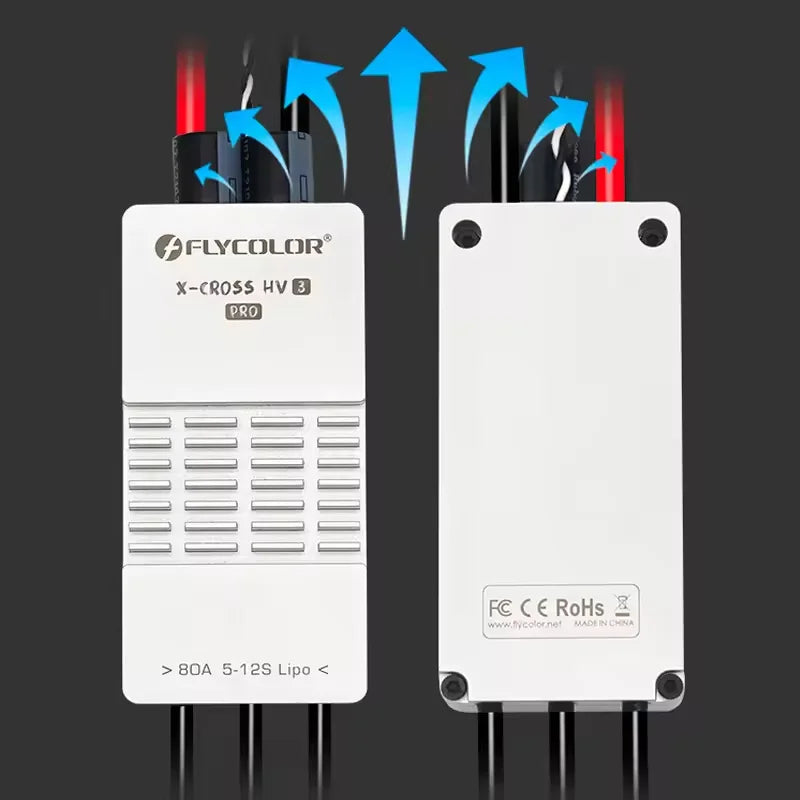 Flycolor X-CROSS HV3 PRO 80A 200A ESC 5-12S BLHeli-32 Dshot Proshot 64MHz ARM 32-Bit Speed Controller for FPV Racing Drone RC