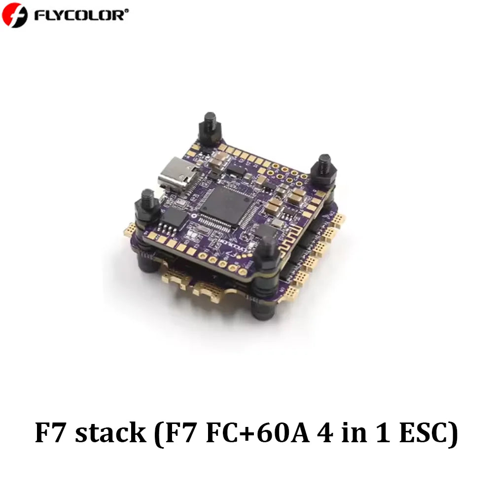 Flycolor X-TOWER 2 F7 60A 4 in 1 ESC Flying Tower/Stack FPV Bluetooth To Adjust Parameters LED Flight Control